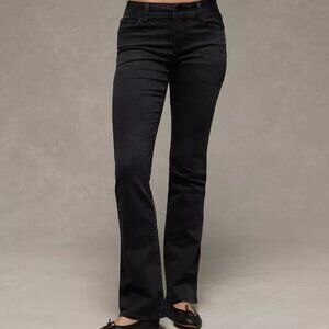 AE Next Level Low-Rise Kick Bootcut Jean in Black 00 SHORT